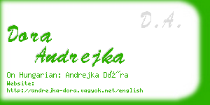 dora andrejka business card